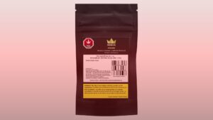 Nature's Canopy House A brown resealable cannabis package, featuring THC and government warning labels, holds the premium Redecan CBD gems. Complete with a barcode and comprehensive product information, it provides details on weight and strain for informed enjoyment. Dispensary In Mississauga